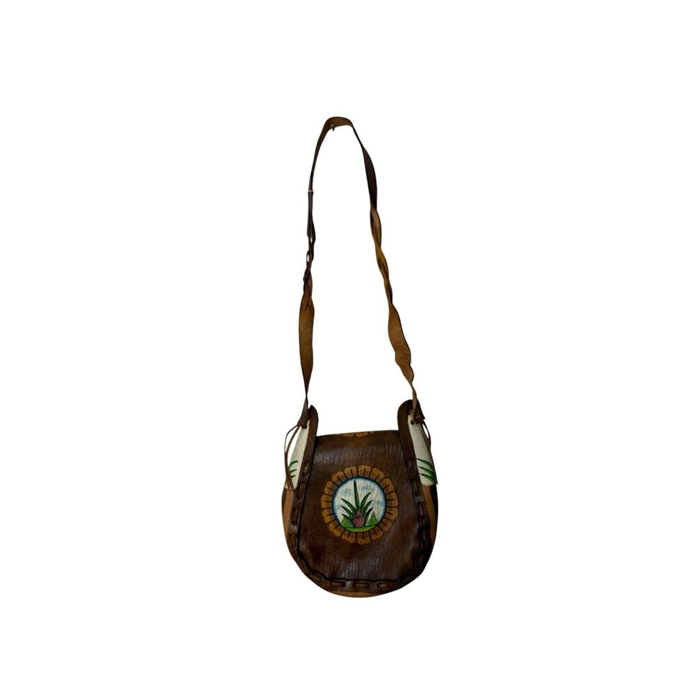guadalajara leather bag tooled handmade shoulder bag - Picture 3 of 4